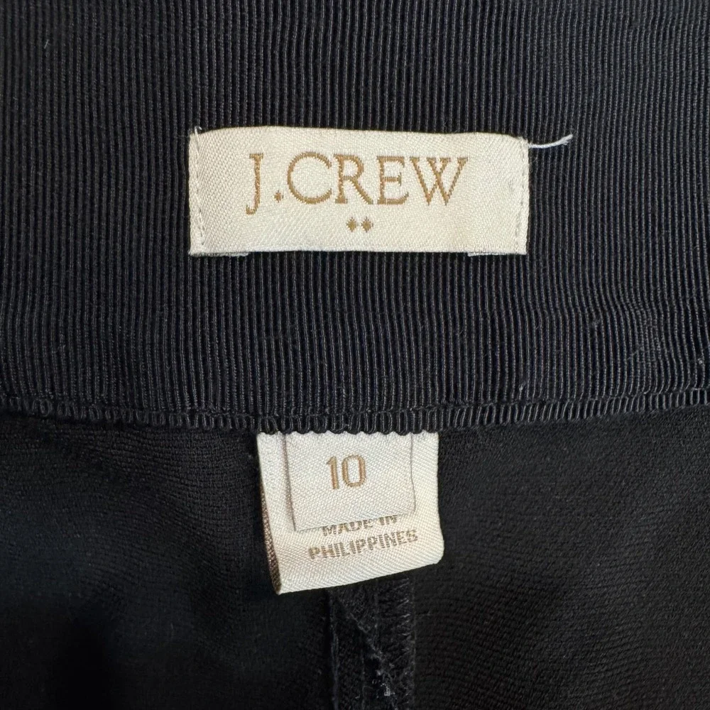 J. Crew Skort Black‎ Mini Skirt Shorts Lined Side Zip Pockets Career Size 10